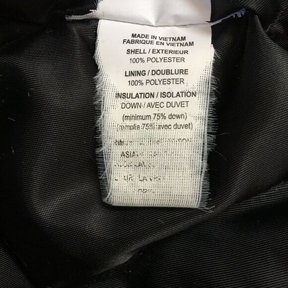 THEORY Down Puffer Hooded Raccoon Fur Trim Parka Jacket Zip/Buttons Black Size M - Picture 13 of 14